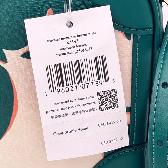 Kate Spade monstera leaves traveler trunk crossbody bag - Picture 7 of 13